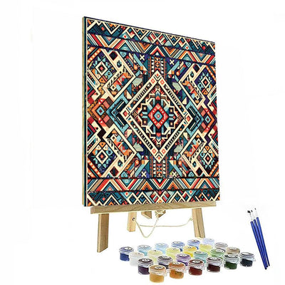 Vibrant Tribal Tapestry Paint By Color