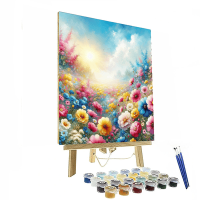 Vibrant Flower Fields Painting By Numbers Kit