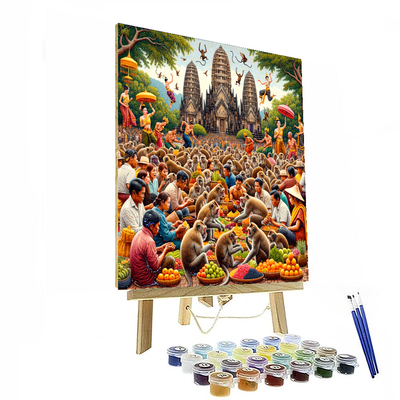 Lopburi Monkey Banquet - Thailand DIY Paint By Numbers