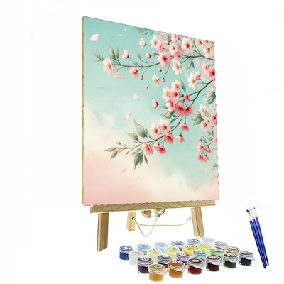 Cascading Spring Blossoms Number Painting