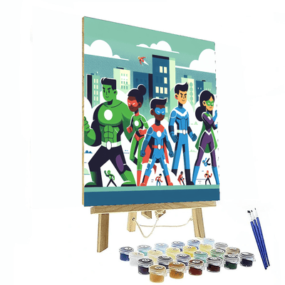 Superhero Team Painting By Numbers Kit