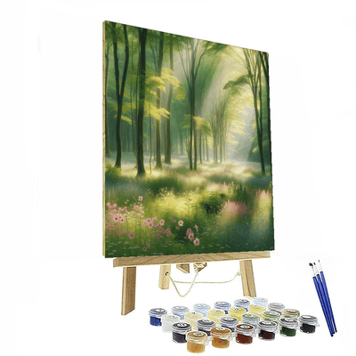 Dreamy Forest Glade Number Painting