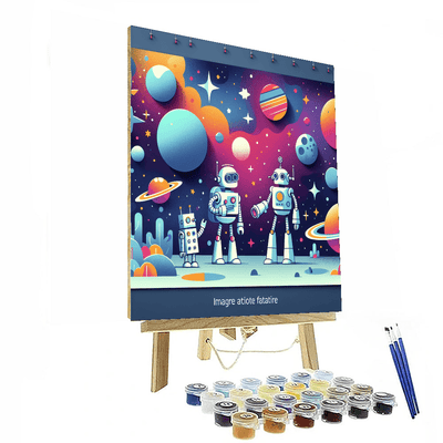 Robots In Space Adventure Numbered Painting Kits