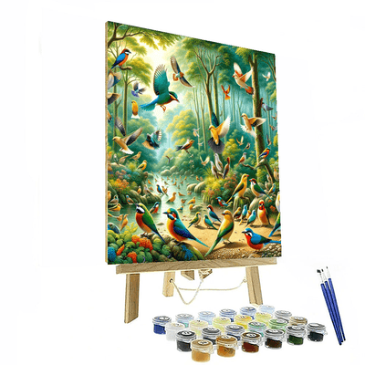 Colorful Bird Haven Numbered Painting Kits