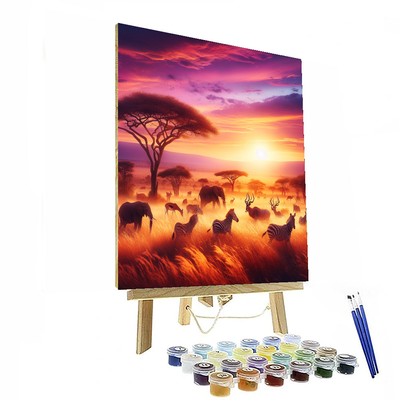 Safari Sunset Splendor Numbered Painting Kits