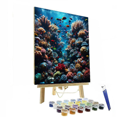 Vibrant Coral Reef Ecosystem Numbered Painting Kits