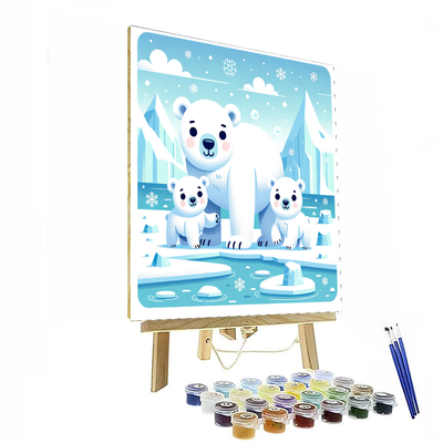 Polar Bear Family Adventure Paint By Number