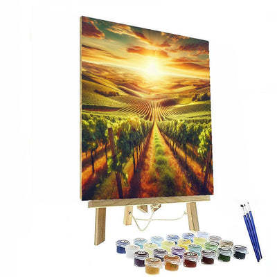 Rustic Vineyard Panorama Paint By Numbers Art