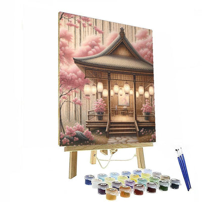 Tranquil Japanese Tea House Painting By Numbers Kit