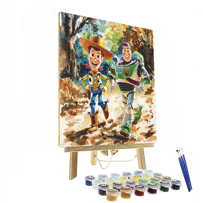 Woody And Buzz Lightyear's Adventure - Disney Inspired Number Painting