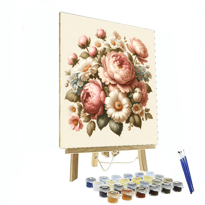 Vintage Floral Harmony Paint By Color