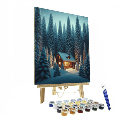 Winter Wonderland Cabin Painting Number Kit