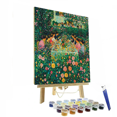 Gustav Klimt Inspired Colorful Garden Party  Paint By Numbers Art