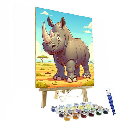 Safari Rhino Wander Number Painting