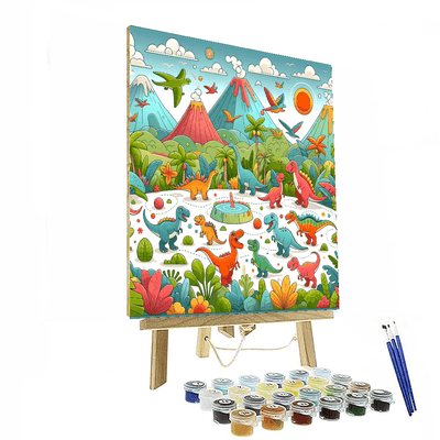 Dinosaur Park Adventure Painting By Numbers Kit