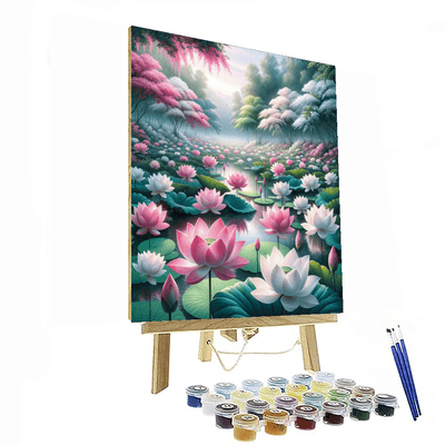 Peaceful Lotus Pond Paint By Color