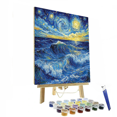 Vincent Van Gogh Inspired Starry Ocean Waves  Paint By Numbers Art