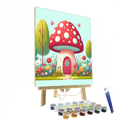 Charming Toadstool House Painting By Numbers Kit