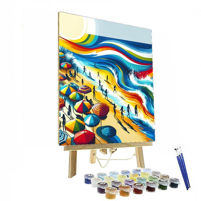 Vibrant Coastal Life Number Painting