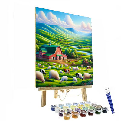 Breezy Farm Landscape Paint By Numbers Art