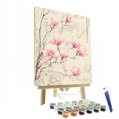 Zhao Mengfu Inspired Blossom In Ink  Painting By Numbers Kit