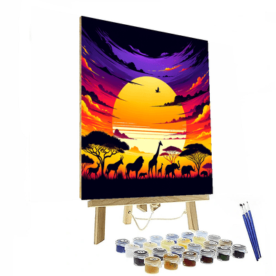 Enchanted Sunset Safari Painting By Numbers Kit