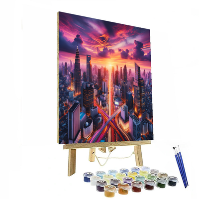 Aerial Cityscape View Paint By Numbers Kits