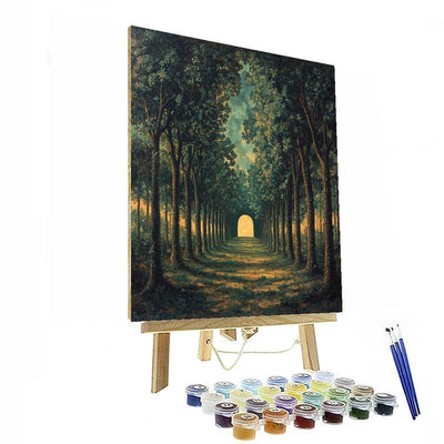 René Magritte Inspired Mystical Forest Illusions  Painting Number Kit