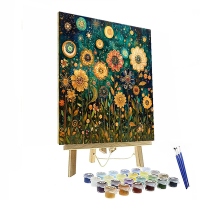 Gustav Klimt Inspired Celestial Gardens  Painting By Numbers Kit