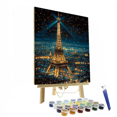 Eiffel Tower At Night Numbered Painting Kits