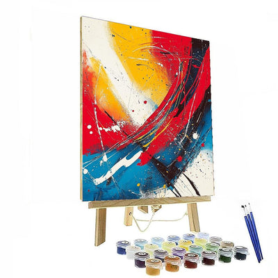 Jackson Pollock Inspired Vibrant Dreamscape  Painting By Numbers Kit