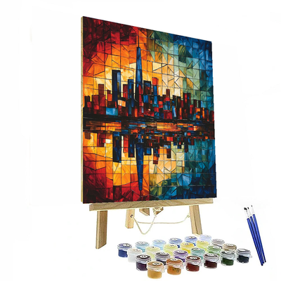 Pablo Picasso Inspired Cubist Night Skyline  Paint By Numbers Kits