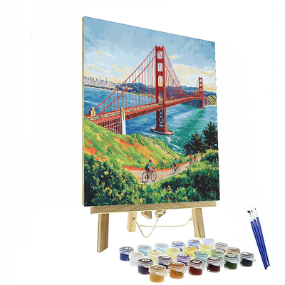 Biking The Golden Gate Bridge Paint By Numbers