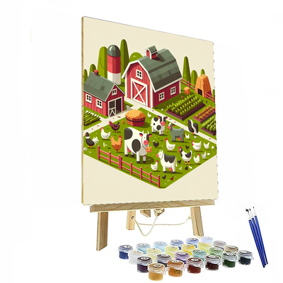 Cozy Farmyard Friends Number Painting