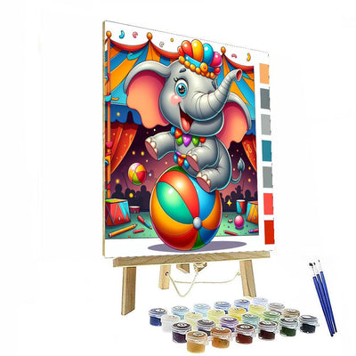 Silly Circus Elephant DIY Paint By Numbers