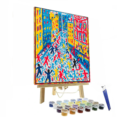 Haring Inspired Vibrant Metropolis  Numbered Painting Kits