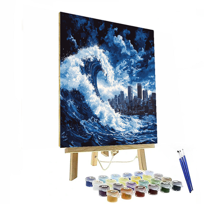 Katsushika Hokusai Inspired The Great Wave Skyline  Paint By Numbers Kits