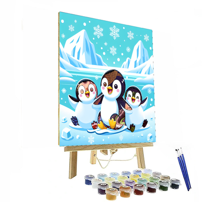 Giggling Penguin Family Paint By Numbers Kits