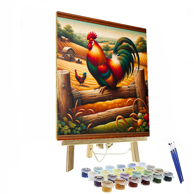 Charming Farmhouse Rooster Numbered Painting Kits