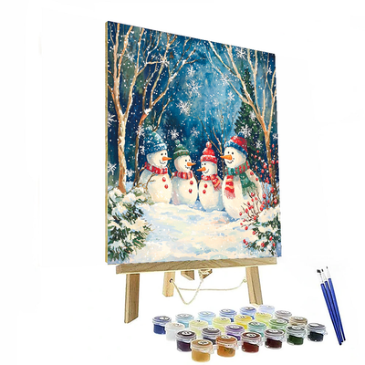 Charming Snowman Friends - Disney Inspired Paint By Numbers Art