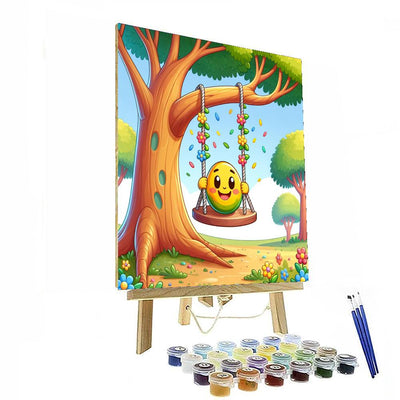 Joyful Tree Swing Number Painting