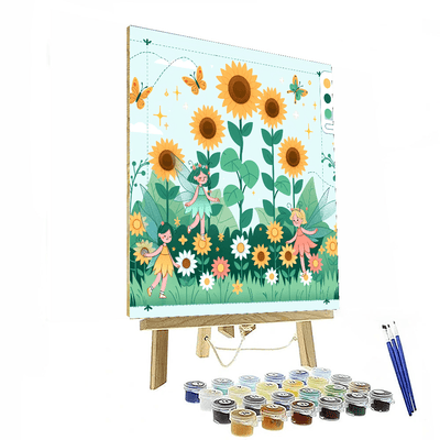 Sunflower Fairy Garden Painting Number Kit