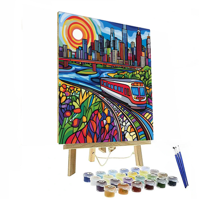 Roy Lichtenstein Inspired Urban Utopia  Paint By Numbers Kits