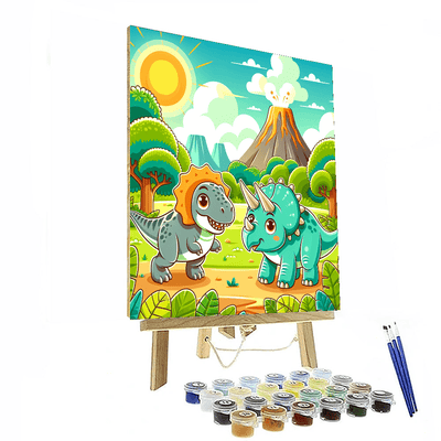 Exciting Dino Adventure Paint By Numbers