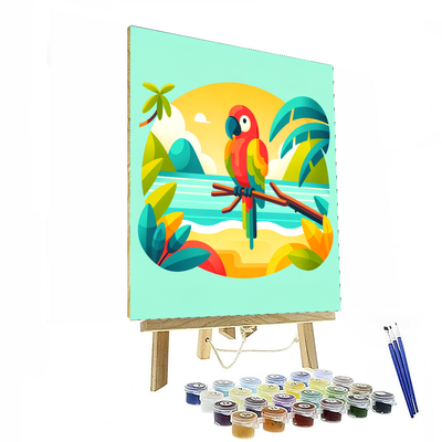 Cheery Island Parrot DIY Paint By Numbers