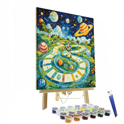 Buzz Lightyear's Galactic Quest Game - Disney Inspired Paint By Numbers Art