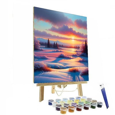 Winter Sunset Whisper Paint By Numbers Art