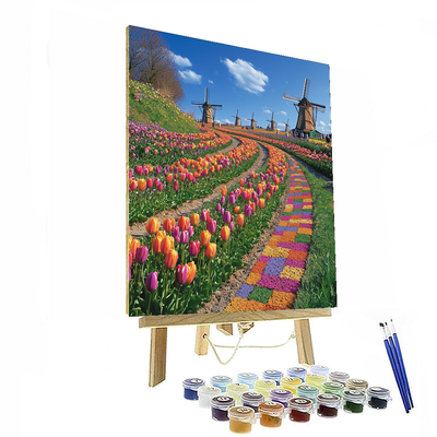 Tulip Fields Of Keukenhof - Netherlands Numbered Painting Kits