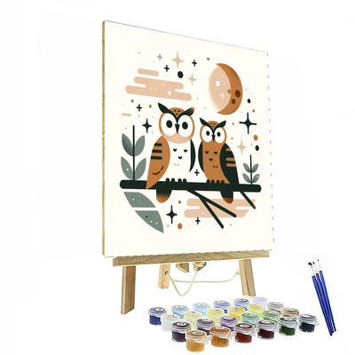 Cozy Night With Owls Paint By Numbers