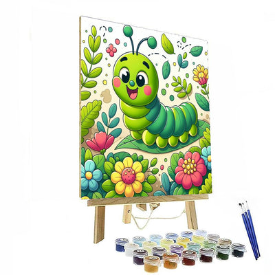 Silly Caterpillar Buddy DIY Paint By Numbers